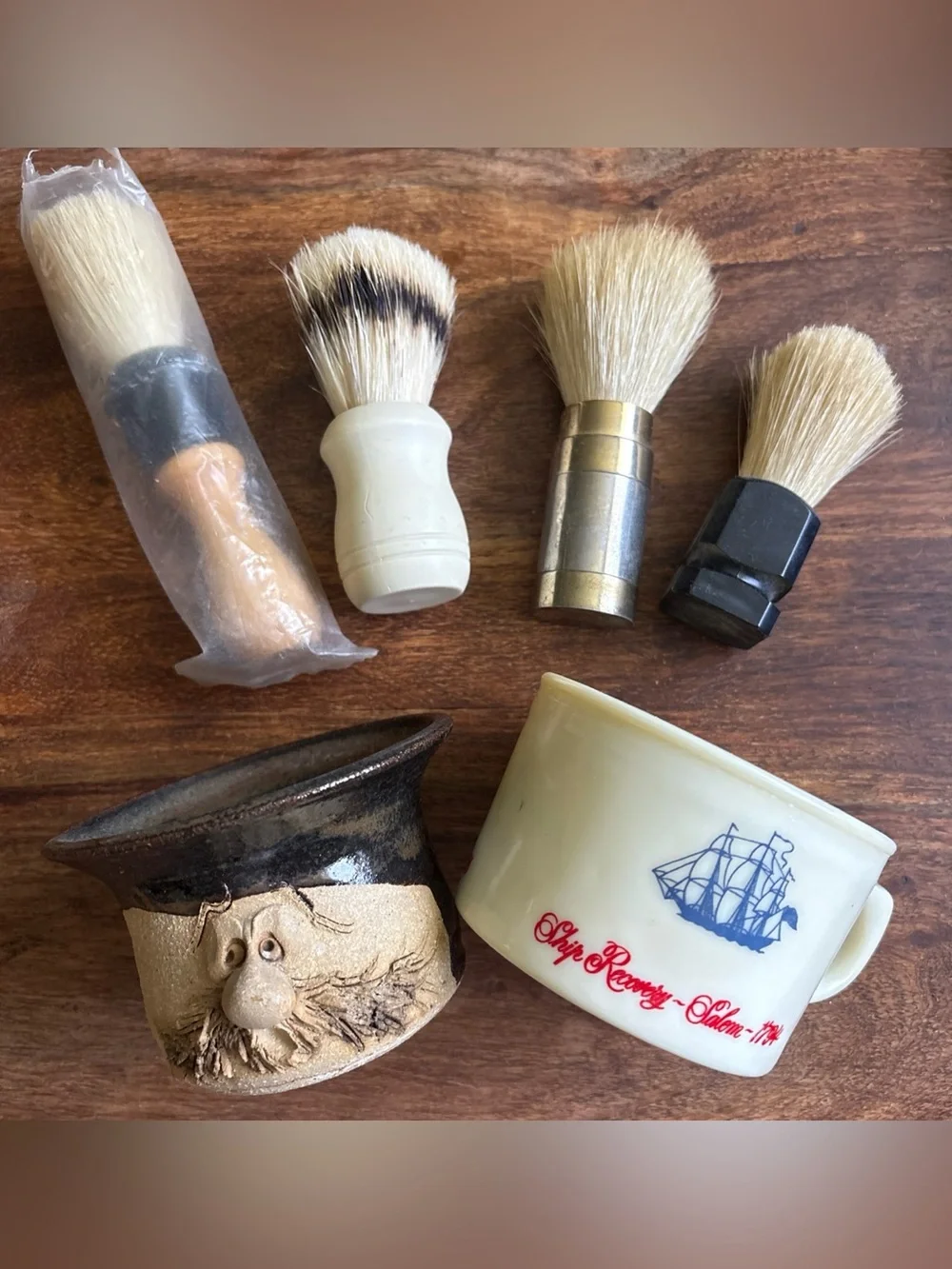 Men's Shaving Brush Set - Ivory and Natural Bristles